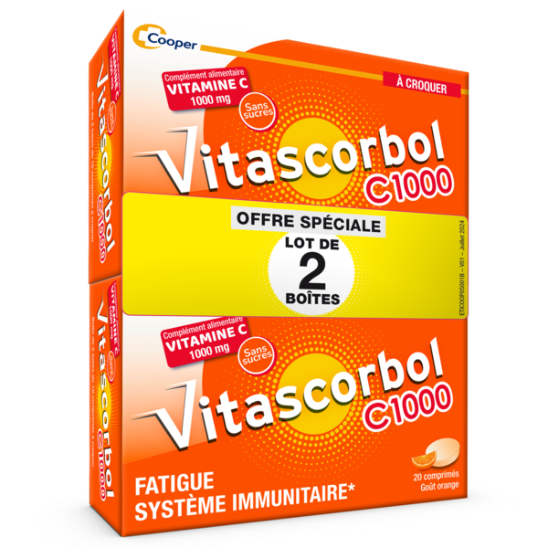 C1000 A Croquer Complément alimentaire Vitamine C 2x20 comprimés