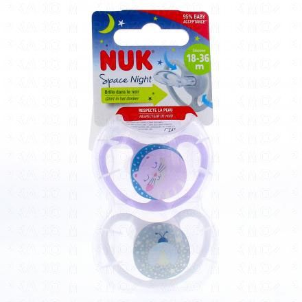 Space night Sucettes perfectionnées 18-36 mois x2 rose