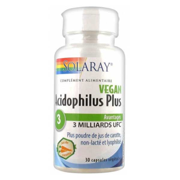 Acidophilus Plus Jus de Carotte Non Lacté 30 capsules végétales