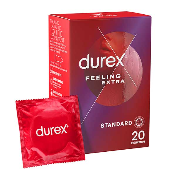 Préservatifs Feeling Extra - 20 Préservatifs Fins et Extra Lubrifiés