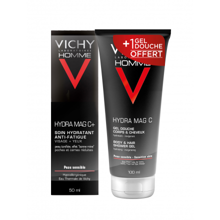 Homme Hydra Mag C - Soin hydratant anti-fatigue + Gel douche Offert