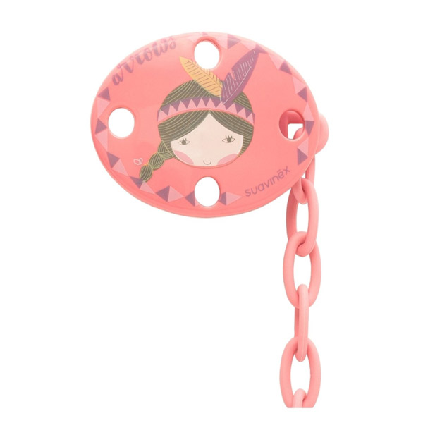 Attache Sucette Indien Rose