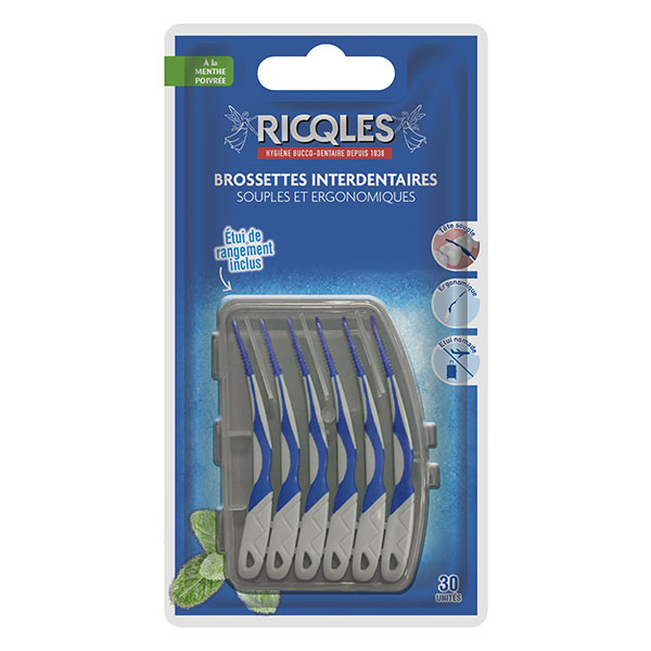 Brossettes interdentaires souples & ergonomiques, 30 unités