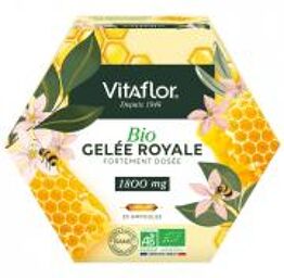 Gelée Royale Bio 1800 mg - 20 ampoules de 10 ml - Boîte 20 ampiules de 10 ml
