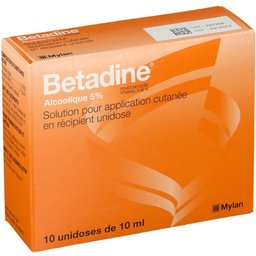 Bétadine - Alcoolique 5% - Solution pour application cutanée en récipient unidose - Voie cutanée - Unidoses - 10x10ml