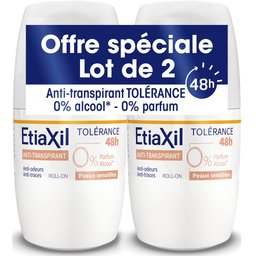 Dédorant Anti-Transpirant Tolérance 48h Peaux Sensibles Roll-On 2x50ml