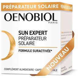 Oenobiol SUN Expert Préparateur Solaire - Protection cellulaire renforcée* - Favorise un hâle intense et éclatant - Complément Alimentaire 30 capsules - Programme 1 mois