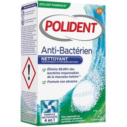 Nettoyant Prothèse Anti-Bactérien Anti-Tartre 72comp
