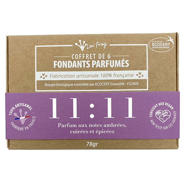Coffret Fondant Parfumé Parfum d'Ambiance 11:11 Ambré Cuivré Épicé Bio 6 unités