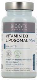 Longevity Vitamin D3 Liposomal 50 µg Immunité 30 Gélules - Pot 30 gélules