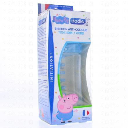 Biberon Anti-colique avec tétine ronde 3 vitesses 270ml peppa pig bleu