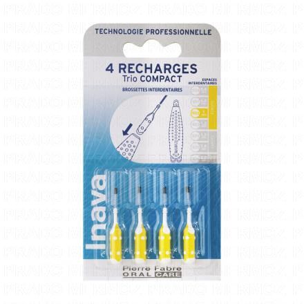 Trio Compact - Recharge Brossette interdentaire jaune étroite ISO2 1mm x4