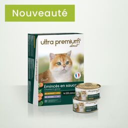 Boîtes d'émincés en sauce pour chat sans céréales - Au Poulet et au Veau