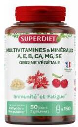 Multivitamines et Minéraux - Origine Végétale - 150 Gélules - Pot 150 gélules