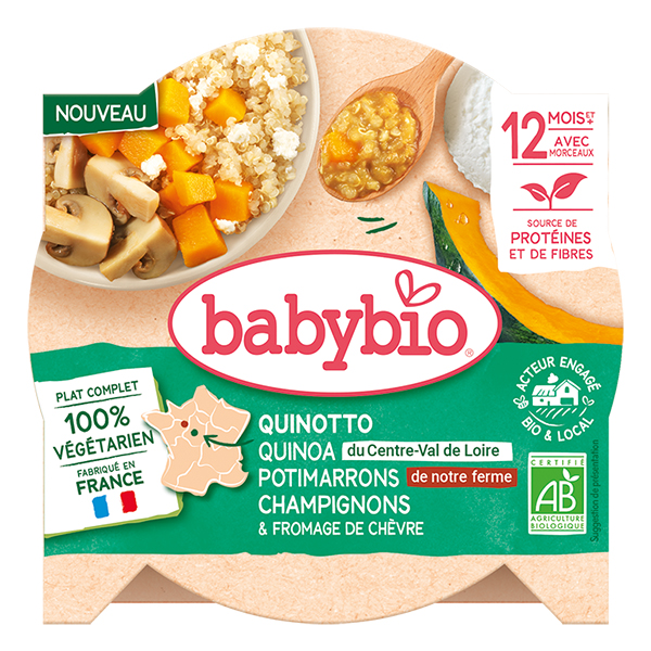 Quinotto Végétal Quinoa Potimarrons Verts Champignons Fromage Bio 230g