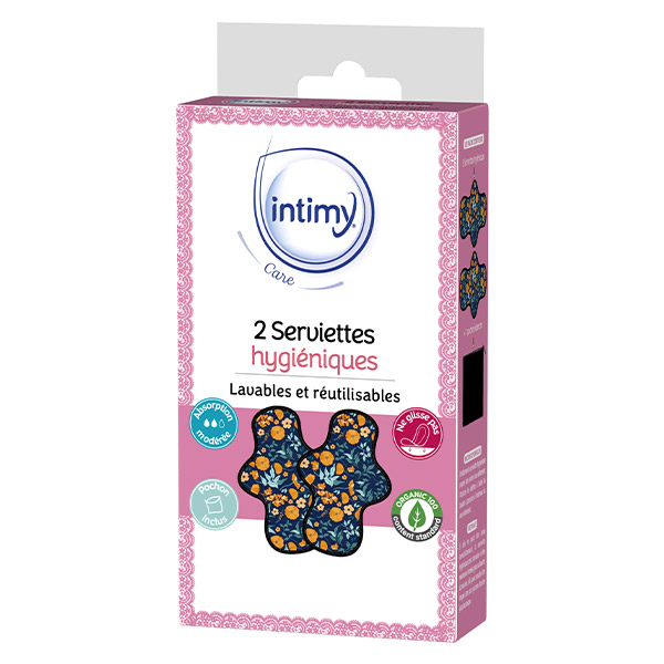 CARE SERVIETTES HYGIENIQUES LAVABLES 2 unités + 1 pochon