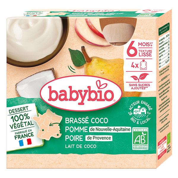 Desserts Végétaux Gourde Brassé Lait de Coco Pomme Poire +6m Bio 4 x 85g
