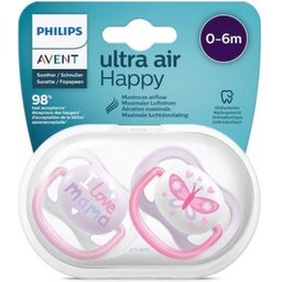 Avent Sucettes Ultra Air Happy 0-6M 2uts