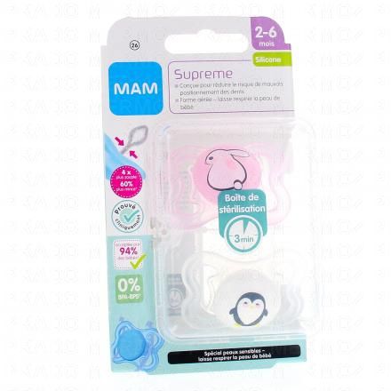 Duo Sucettes 2-6 mois Supreme silicone REF26 animaux