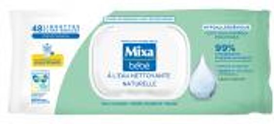 Bébé Lingettes à l'Eau Nettoyante Naturelle Multi-Usage 48 Lingettes - Sachet 48 Lingettes