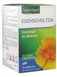 Gélules végétales d'Escholtzia 75 - Complément alimentaire aux plantes - Boîte plastique 75 végécaps