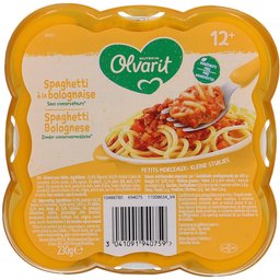 Assiette 12m+ Spaghetti à la Bolognaise