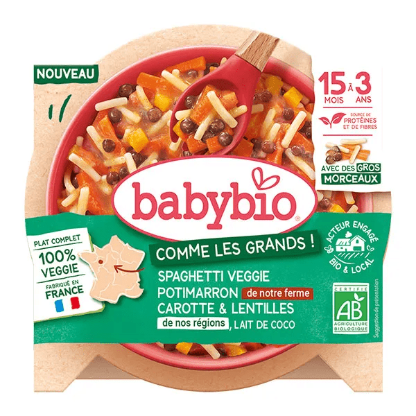Veggie Spaghetti Potimarron de notre Ferme Carotte et Lentilles de nos Régions 200g