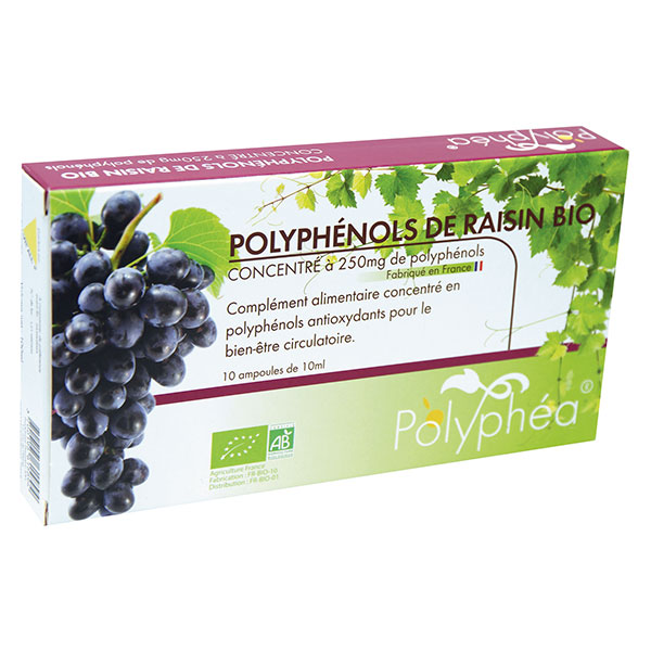 POLYPHEA POLYPHENOLS DE RAISIN BIO 264mg 10 ampoules