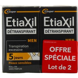 Men Détranspirant Transpiration Excessive Peaux Sensibles Roll-On 2x15ml