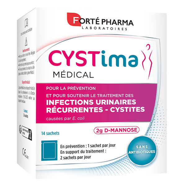 Forté Pharma Cystima Médical Infections Urinaires Cystites D-Mannose 14 sachets