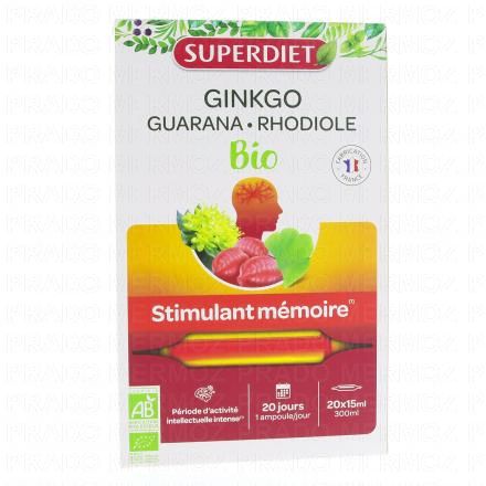 Ginkgo performances intellectuelles bio boîte 20 ampoules