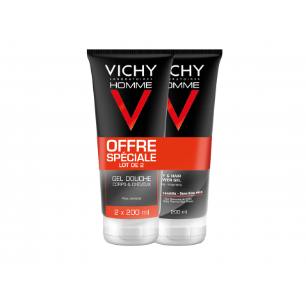 Homme Hydra mag C - Gel douche corps & cheveux lot de 2x200ml