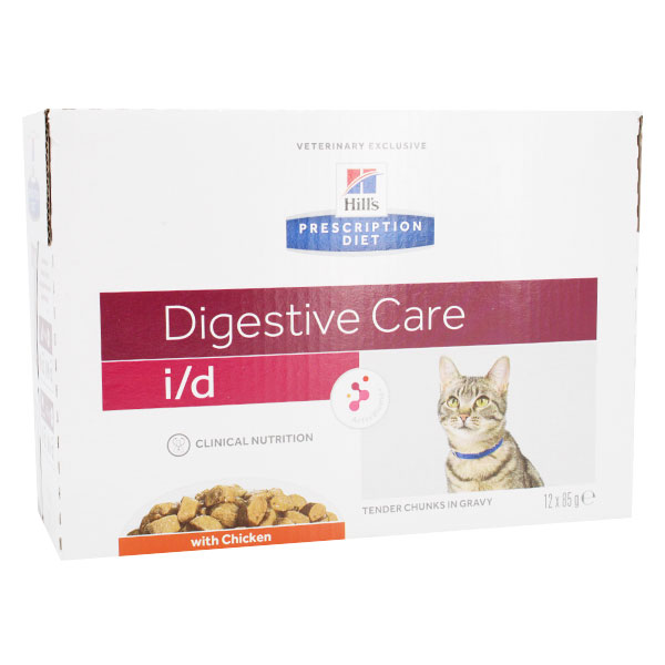 Prescription Diet Feline I/D Digestive Care Aliment Humide Poulet 12 x 85g