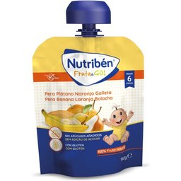Nutriben Fruit&Go Poire, Banane, Orange Biscuits à l'orange 90 G