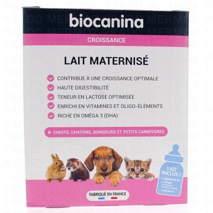 Biocajunior lait maternisé boîte 400g + 1 biberon 80ml + 1 mesurette + 2 tétines chaton + 1 tétine chiot