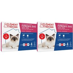 Clement Thekan Anti-Puces Anti-Tiques Chats 1-6kg  4 Pipettes