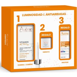 Pack Vitamin Activ Cg Sérum 30ml + Hydrance Aqua-Gel 7ml + Fluide Solaire Anti-Âge SPF50 5ml