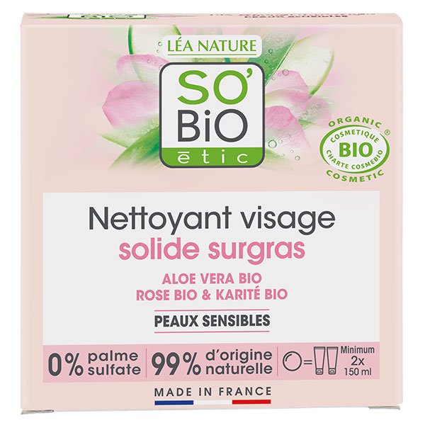 So'Bio Étic Nettoyant Visage Solide Surgras Bio 70g