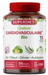 Quatuor Ail Cardiovasculaire Bio Ail Olivier Tilleul Aubépine - 150 Gélules - Pot 150 gélules