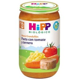 Alimentation pour Bébés Pâtes Tomate Veau Bio +12M 250g