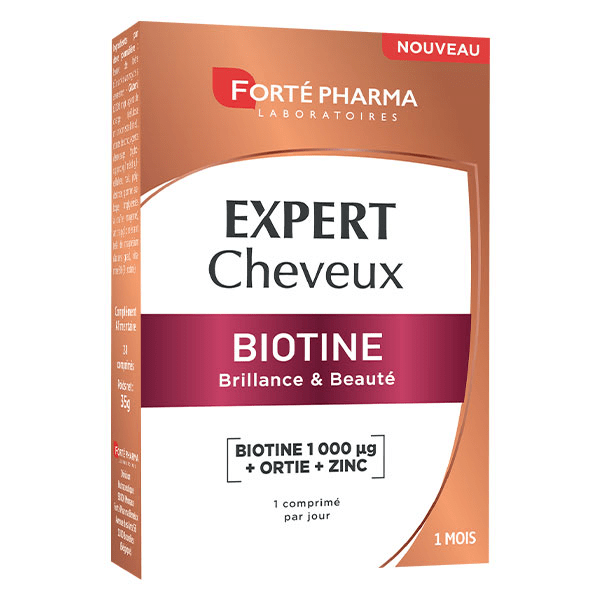 Expert Cheveux Biotine Ortie Zinc Beauté Brillance 30 comprimés
