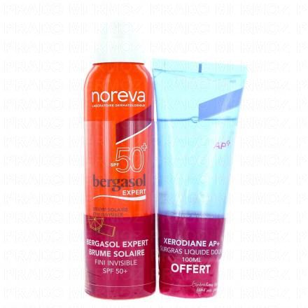 Bergasol Expert Brume solaire SFP 50+ 150ml + Xerodiane AP+ Surgras liquide doux 100ml
