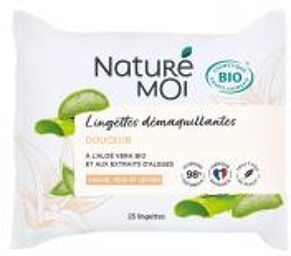 Lingettes Démaquillantes Douceur Visage Yeux et Lèvres Bio 25 Lingettes - Sachet 25 Lingettes