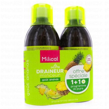 Draineur ultra goût ananas lot de 2 flacons 500ml