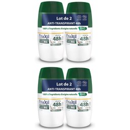 Etiaxil - Déodorant Anti-transpirant Végétal - Transpiration Modérée - Certifié Bio - Aisselles - 48h - Parfum Coco - Roll On - 50 ml - Lot de 2