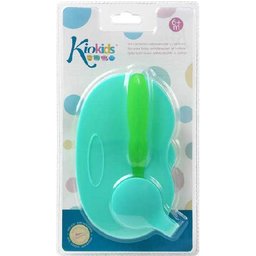 Double Bol Antidérapant avec Cuillère Bleu Vert 1ut