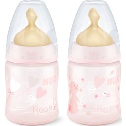 Nuk™ biberón First Choice rosa tetina tetina látex orificio M talla 1 150ml 1ud 1ud
