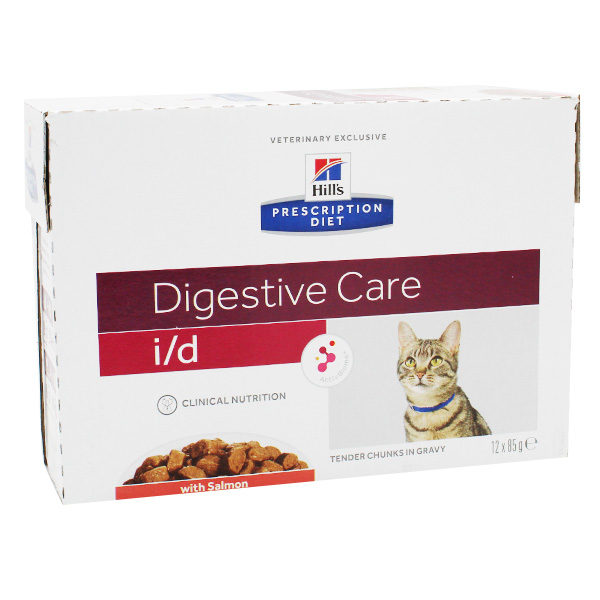 Prescription Diet Feline I/D Digestive Care Aliment Humide Saumon 12 x 85g