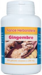 GELULES GINGEMBRE rhizome 200 gélules dosées à 280 mg poudre pure.