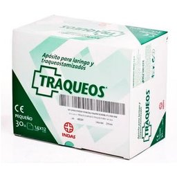 Pansements pour trachée laryngoscope/trachéotomisé 14x12cm 30uds